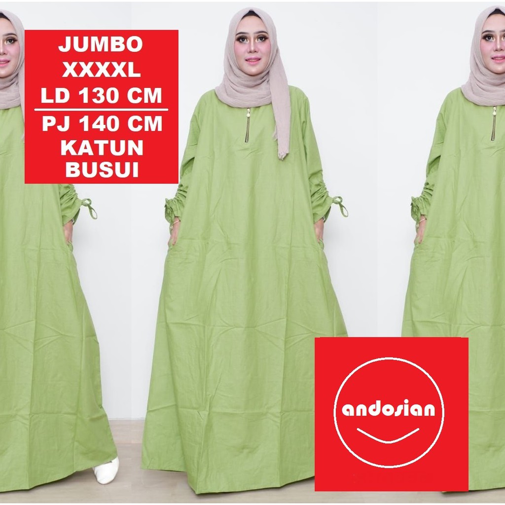 Gamis Polos Warna Hijau Muda Ld 130 Busui Resleting Depan Jumbo Dingin Lembut Nyaman Dipakai Wanita Shopee Indonesia