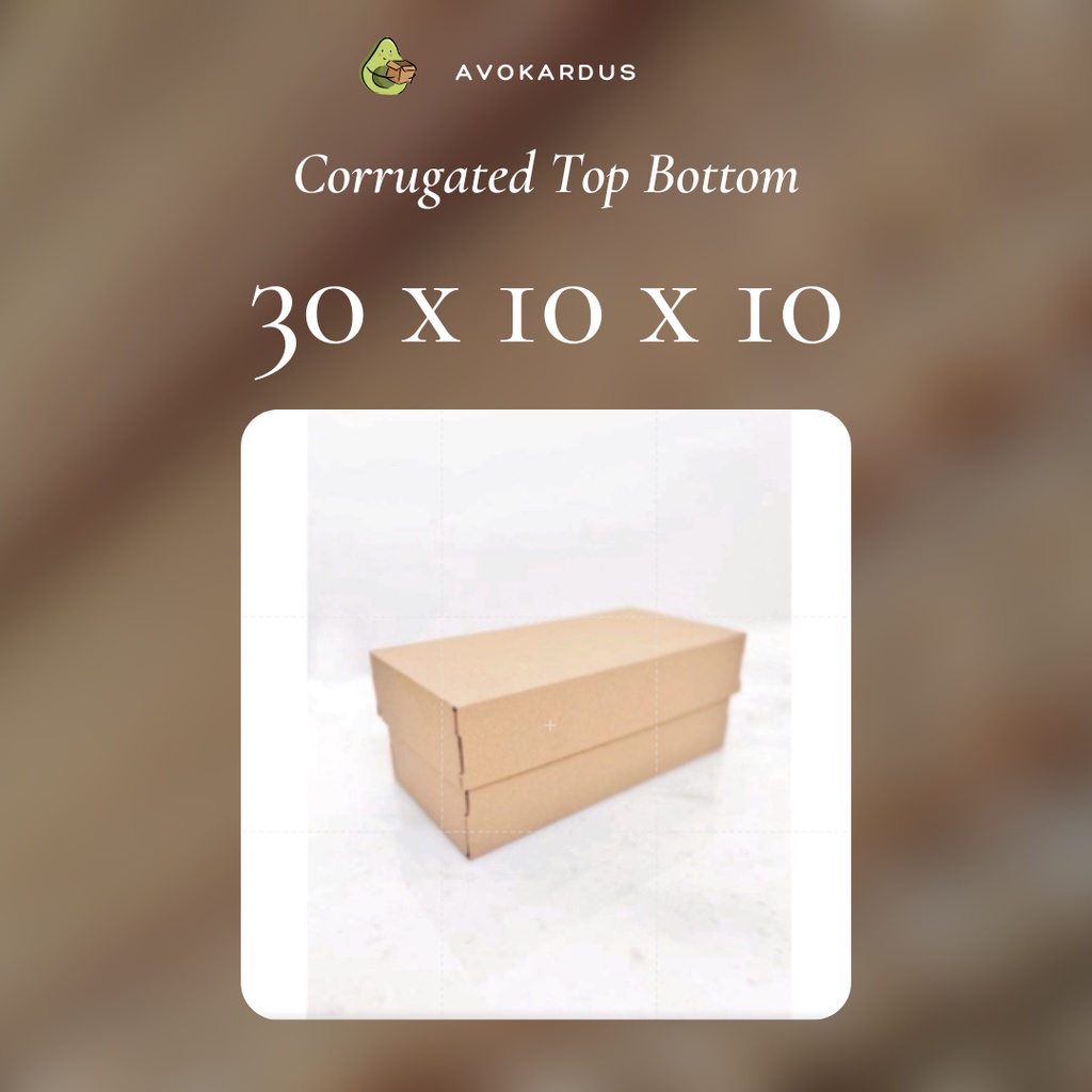 

Kardus Corrugated Die Cut 30x10x10 Top Bottom Kotak Dus Bolu Gulung