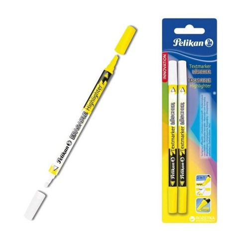 

Pelikan erasable textmarker highlighter 456 2 B yellow blister