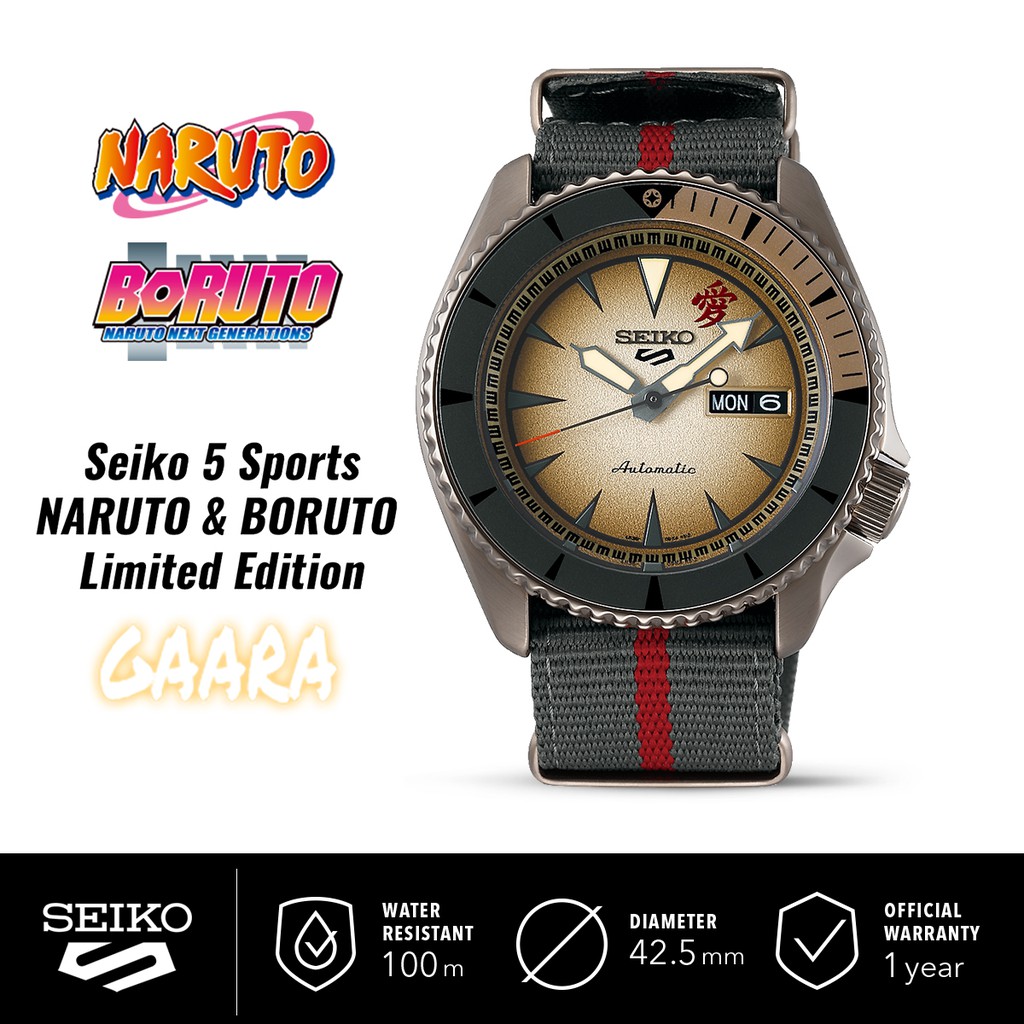 Jam Tangan Pria Seiko 5 Sports Naruto & Boruto Gaara Model