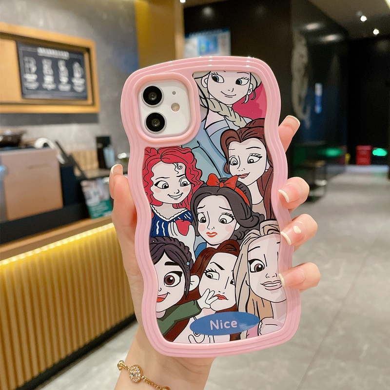 2 in 1 case Pelindung Tahan Jatuh Pola Kartun princess Untuk iPhone 11 12 13 Pro MAX X XR XS MAX