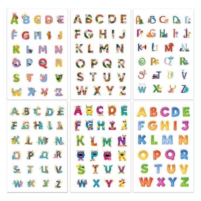 

alphabeth stickers tempelan huruf stickers