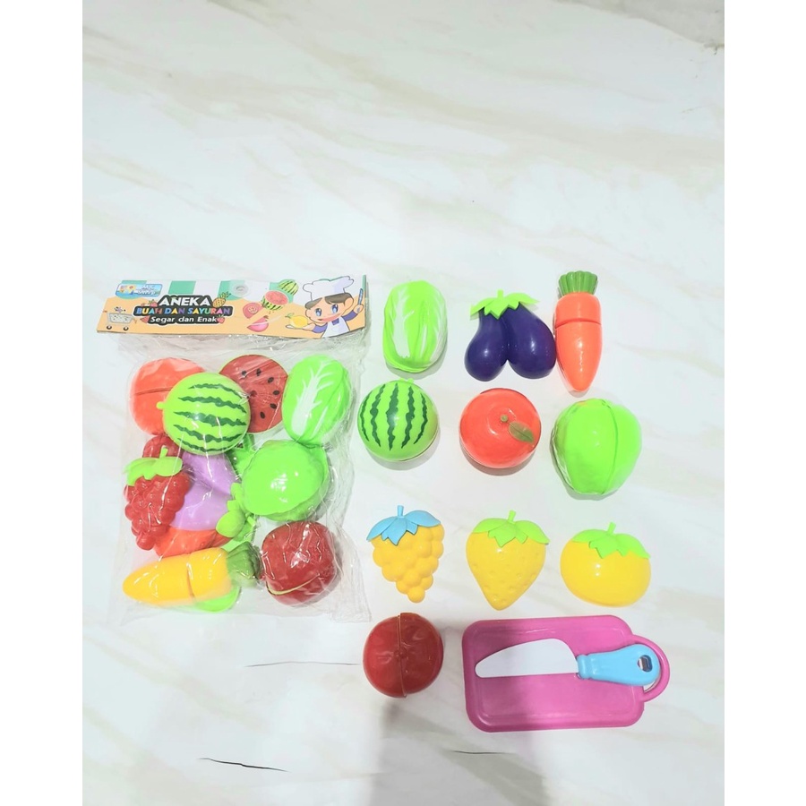 Lucky88toys ⭐⭐⭐⭐⭐Mainan Anak Perempuan Aneka Buah dan sayur potong isi 12 pcs