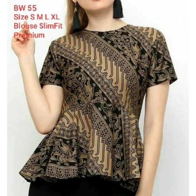 BAJU BATIK WANITA SLIM FIT BW15 KEMEJA UNIK PREMIUM