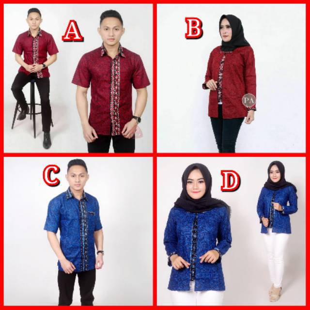 BLUS ATASAN WANITA KEMEJA BATIK PRIA MEGA MENDUNG