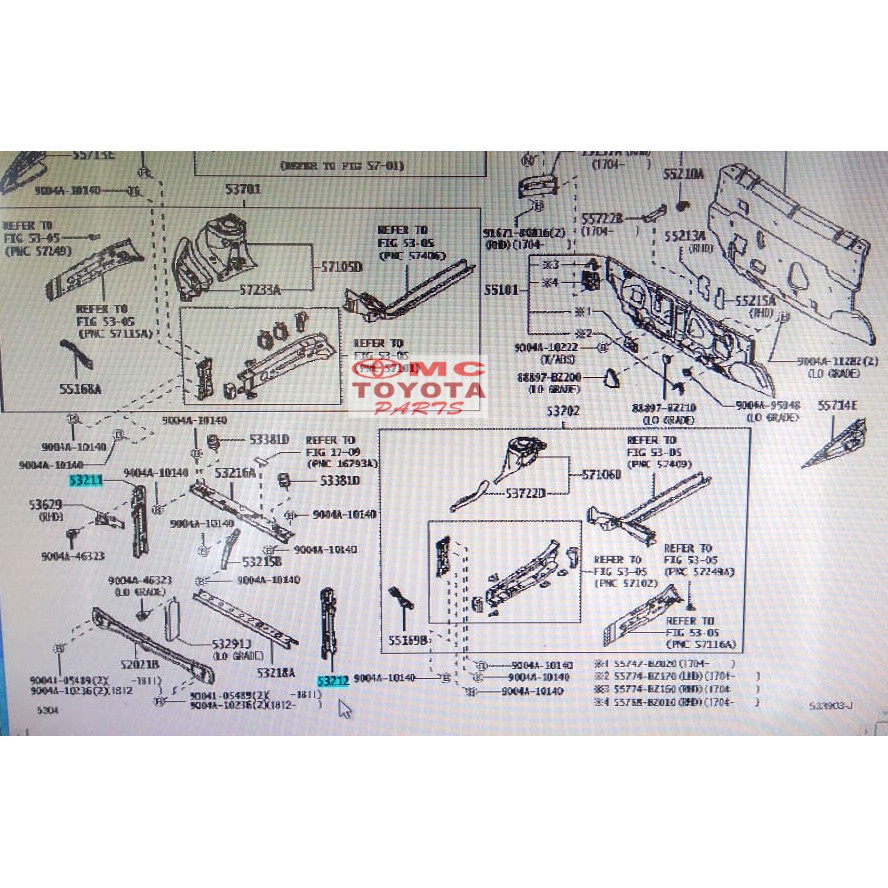 Support Radiator Palangan Agya Alya 53211-BZ150