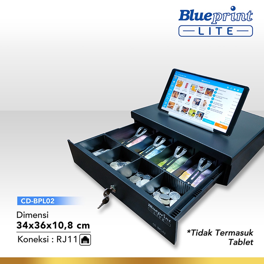 Cash Drawer 02 KECIL Laci Kasir Laci Uang BLUEPRINT CD-BPL02 34x36x10,8 cm