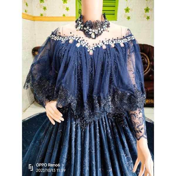 GAUN PENGANTIN EKOR PAYET BOLERO MEWAH