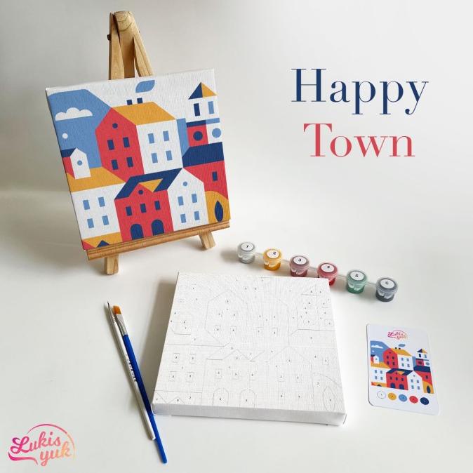 

Happytown - Paint By Numbers Kit - By Lukisyuk