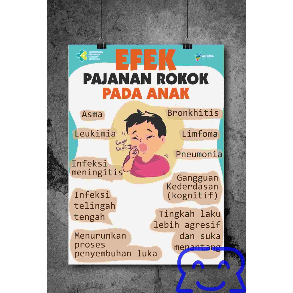 

SUPER BIG Poster Efek pajanan rokok, dampak buruk rok, kandungan rokok, etika batuk ukuran 60 x 90cm