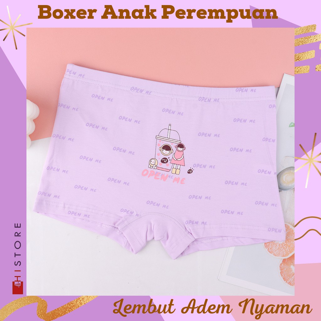 [HI] CD Boxer Anak Perempuan Murah / Celana Dalam Boxer Anak Cewek Katun 634