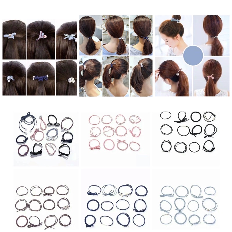 PGC IKAT RAMBUT KOREA / KUNCIR KOREA ISI 12pcs / KARET KOREA