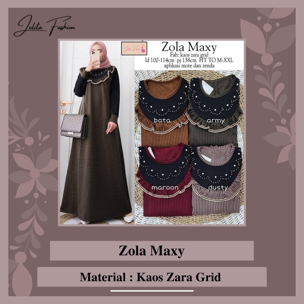 Gamis Jumbo Kotak Kotak Kaos Import // Gamis Zola Maxy // Setelan Panjang // Pakaian Wanita // Tunik