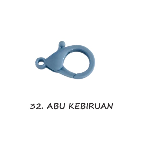 Kaitan Kokot Udang Plastik Claps Plastik Uk 35mm Warna/i Doff Harga/Pc-32. ABU KEBIRUAN