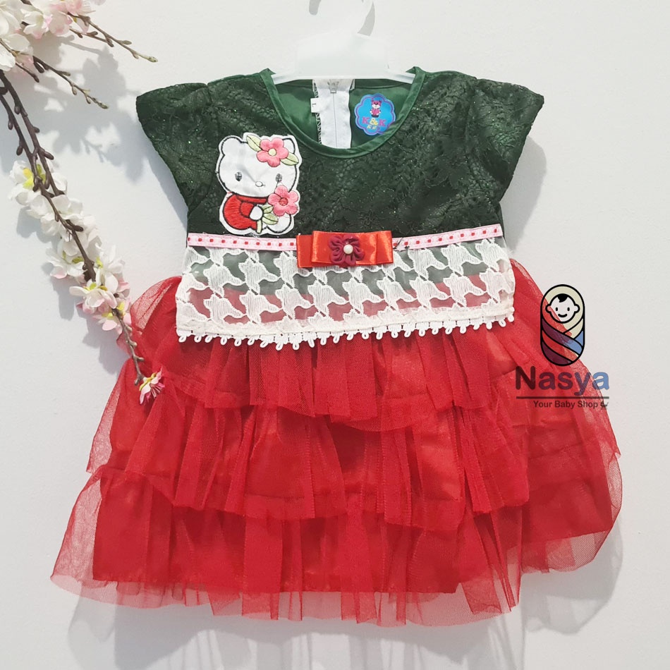 [KK-021] Gaun pesta anak bayi perempuan / Dress renda bayi keren usia 0-6 bulan