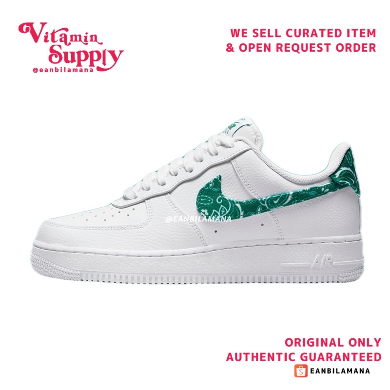 NIKE AIR FORCE 1 LOW '07 ESSENTIALS PAISLEY WHITE GREEN/MALACHITE'