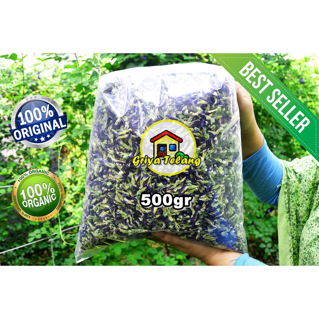 GROSIR Bunga Telang Kering Netto 500gr Bisa COD Shopee 