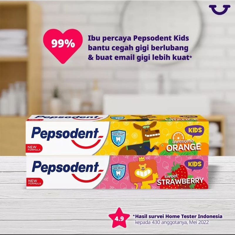 Pepsodent Kids Pasta Gigi Anak Orange / Sweet Strawberry 45gr