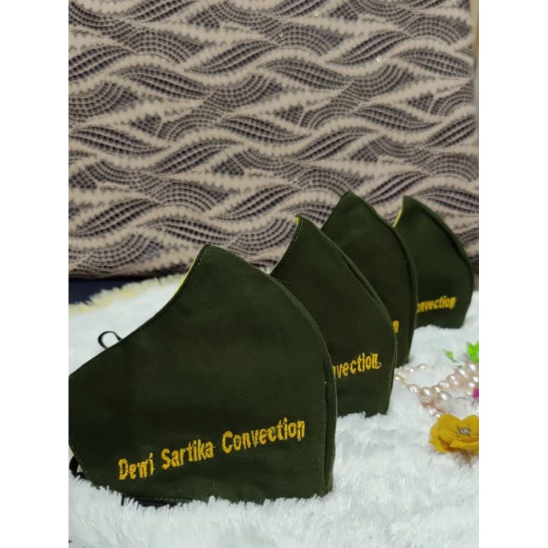 Masker Duckbill Custom Bordir Nama