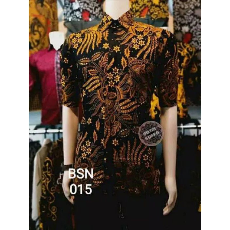 SIZE M L XL XXL XXXL BSWART Batik HRB026 Kenongo Hem Pendek Padi