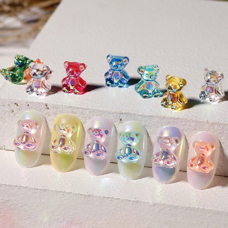 1 Pc Stiker Kuku 3D Warna Acak Untuk Dekorasi Nail Art