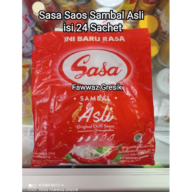 Sasa Saus Tomat / Sasa Sambal Asli 1 Pack / Bungkus isi 24x9 gr Sachet Saset