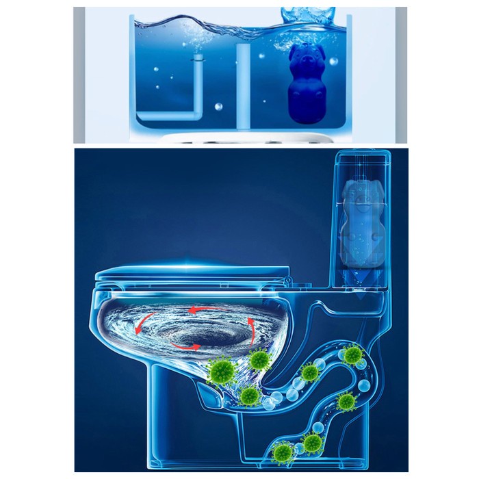 Tablet biru pembersih toilet penyegar kloset blue cleaner anti bau jamur sibiru si closet bagus anti jamur 50g