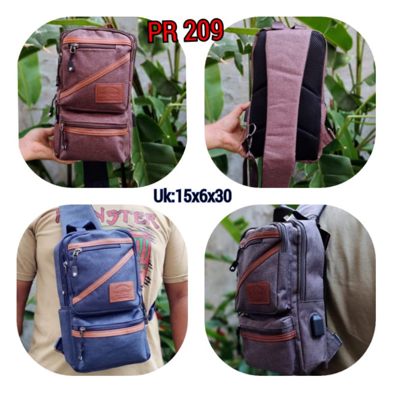 Chest Bag USB Prosport Tas Dada Slingbag Import Original