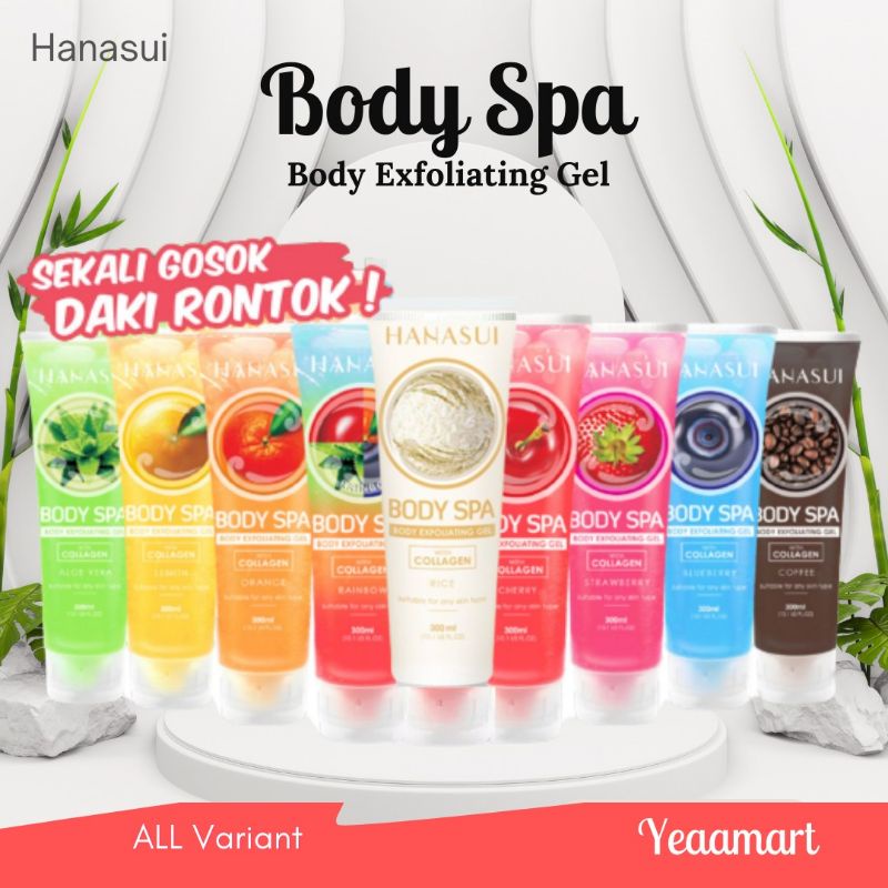 Hanasui Body Spa Exfoliating Gel 300ml Original | Penghilang Daki BPOM