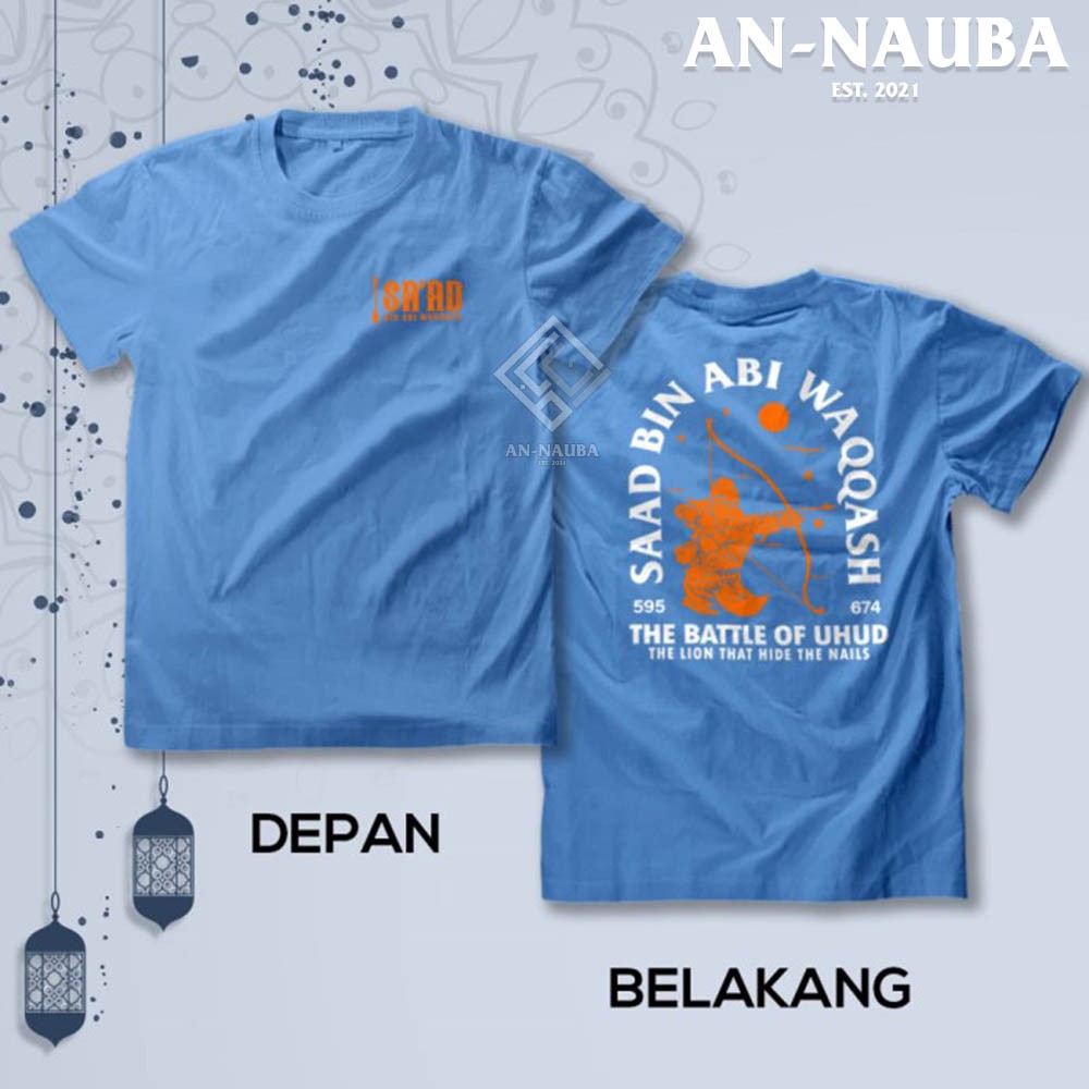 Kaos Dakwah Islami Sahabat Nabi / SAAD BIN ABI WAQQASH BATTLE UHUD / Baju Santri Muslim [AN-6328]-7
