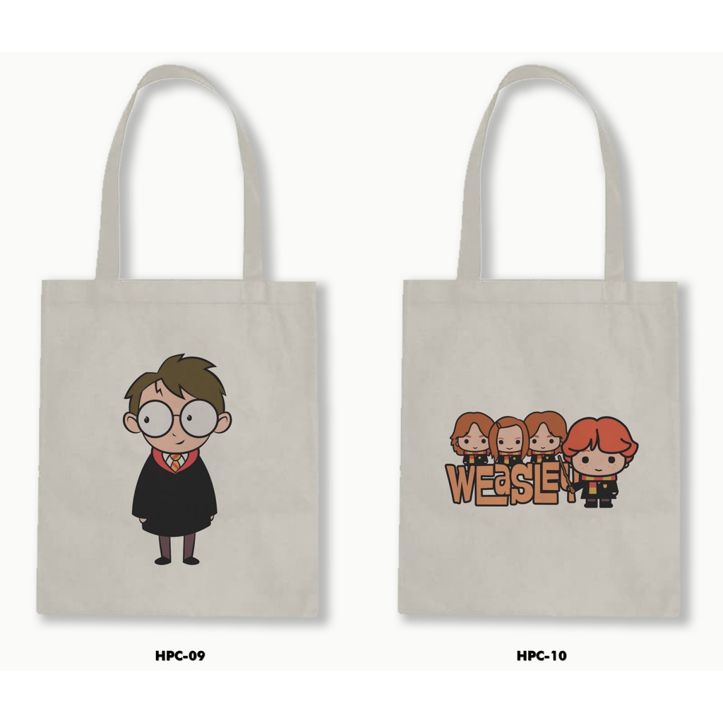 TOTE BAG BLACU -  HARRY POTTER CARTOON