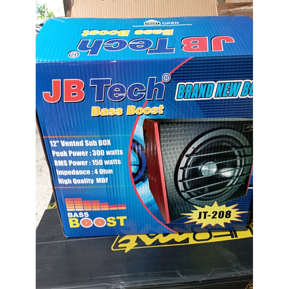 Subwoofer Aktif JT-208 12 Inch BassTube Kotak / Bass Box Aktif 12&quot; Inch / Basstube Petak Aktif / Subwoofer Aktif Bass Box JB Tech Murah Bagus / Subwoofer Aktif Bass Box JB Tech JT-208 12 Inch 300 Watt Max Power ORI