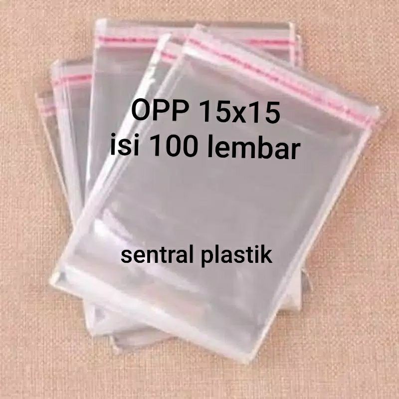 

Plastik opp bening lem perekat 15x15