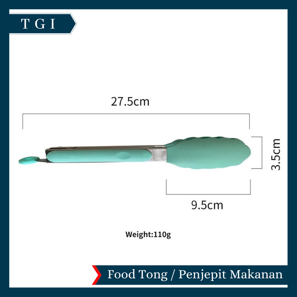 TGI - PENJEPIT CAPITAN KUE MAKANAN GORENGAN SILIKON 27 CM  FOOD TONG | UTENSILE AMBER | PENCAPIT | CAPITAN SUTIL SILICONE TAHAN PANAS FOOD TONG