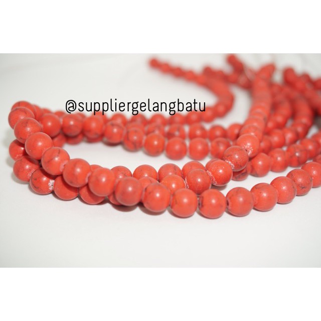 bongkah bahan pink phyrus howlite pirus 8mm natural akik asli