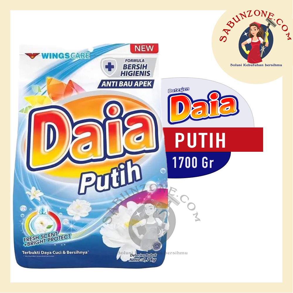 Deterjen Detergen Bubuk Daia Putih / Floral Blossom Orange / Romantic Pink / Violet Passion Ungu / Hijab Clean &amp; Fresh Hijau Biru 1,6/1,7 kg