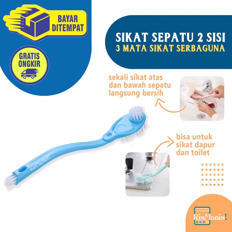 DOUBLE SIDED SHOES BRUSH Sikat Pembersih Sepatu 2 Sisi Serbaguna Inovatif Praktis Sikat WC Wastafel