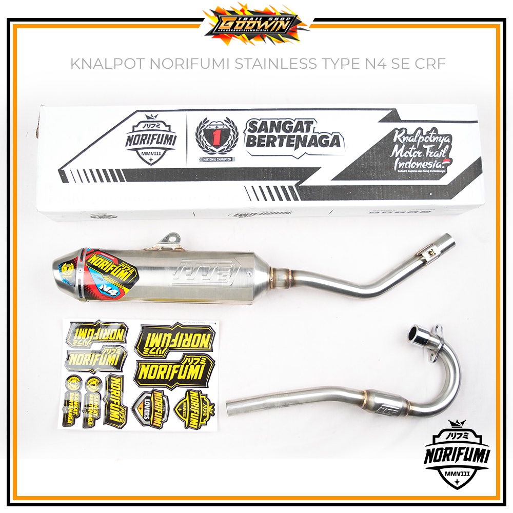 Knalpot NORIFUMI Type N4 Standart Bore Up KLX 150 BF Dtracker DT New CRF 150 L WR 155 R Stainless Original
