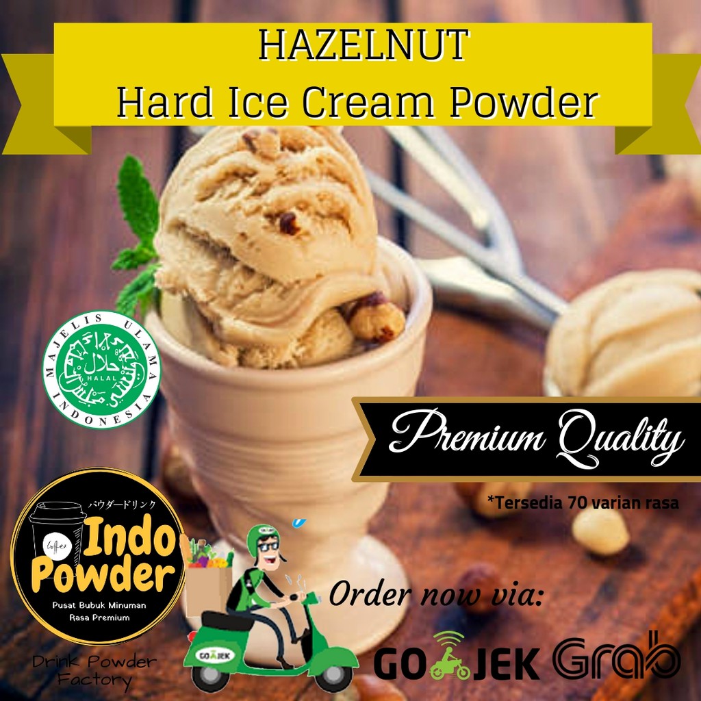 Hazelnut HARD ICE CREAM Powder 1Kg - Bubuk Ice Cream Hazelnut 1Kg