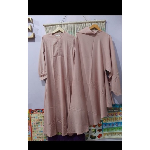 GAMIS + HIJAB ZIDNI SUNNAH PRELOVED WARNA PEACH