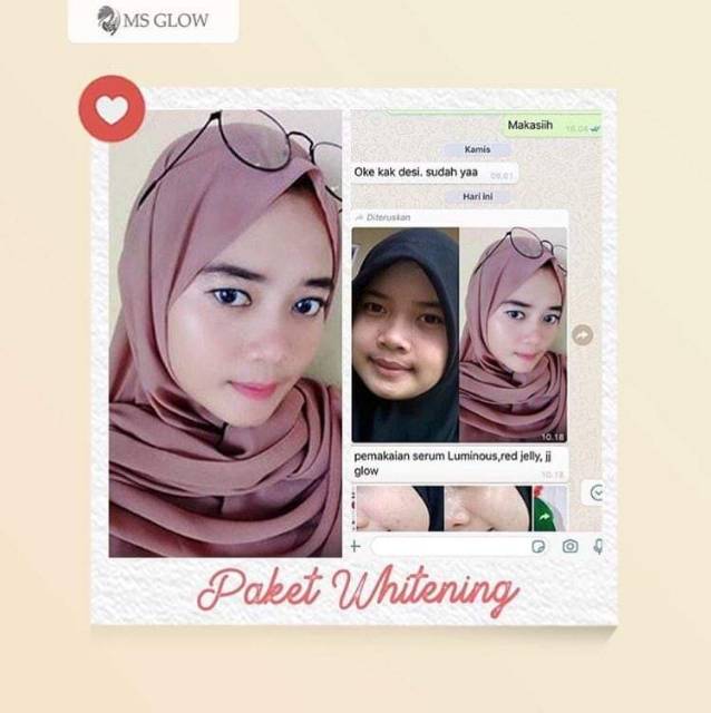 MS GLOW Paket Whitening Series(untuk kuLit wajah susah putih)