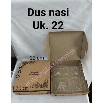 

Dus Kraft Coklat motif Nasi uk. 22 x 22 PER PACK