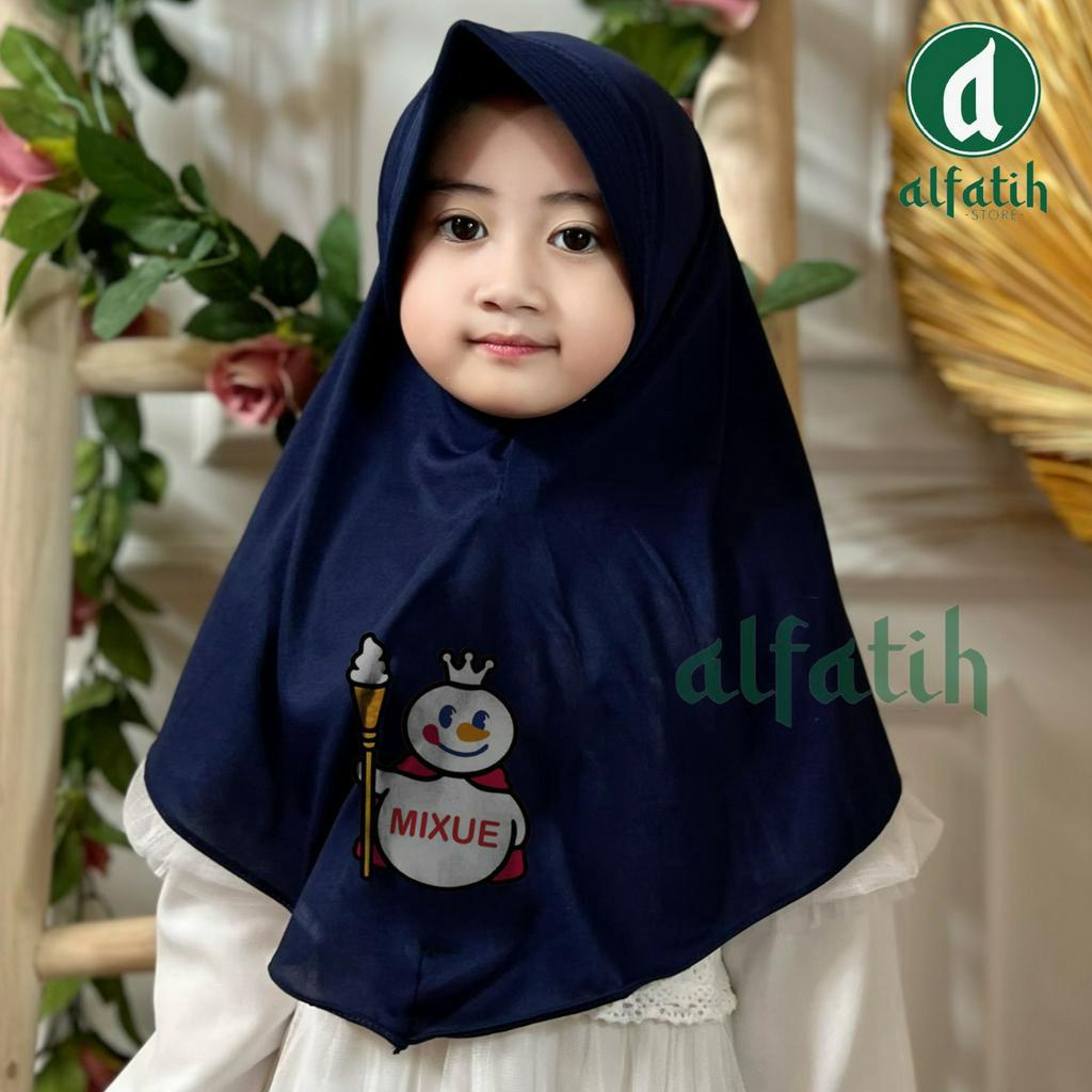 JILBAB ANAK TK - SD MIXUE ICE CREAM / ESKRIMAN / JILBAB ANAK USIA 4-7 TAHUN / PAKAIAN MUSLIMANAK PEREMPUAN / KERUDUNG ANAK TK / HIJAB ANAK TK-SD KHIMAR ANAK