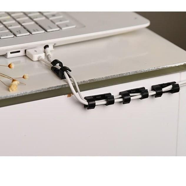 

☪ OG042 Klip Penjepit Kabel TV Komputer Gadget Wire Cable Organizer 20pc - Hitam ❂