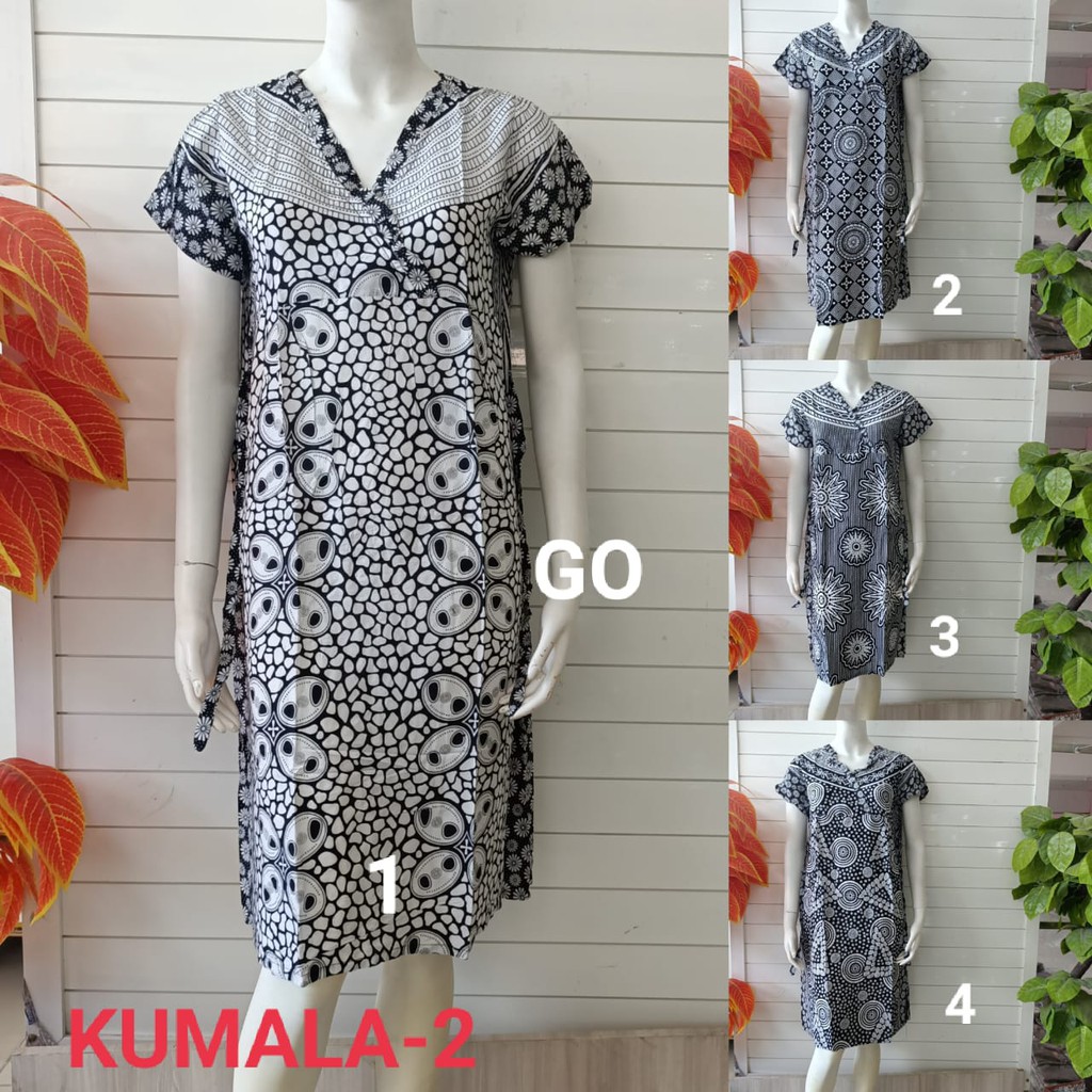 gof DASTER KUMALA HAP BATIK  Lengan Pendek Tali Belakang Dress Wanita Modern