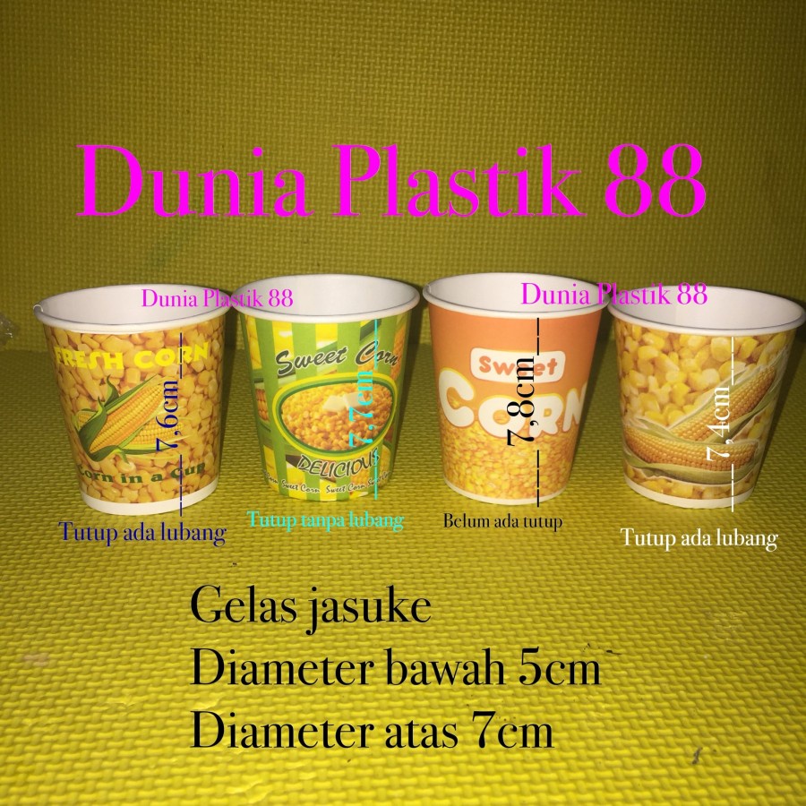 Paper Cup / Gelas Kertas Ukuran 6.5Oz Motif Jagung Manis / Sweet Corn/50 pcs