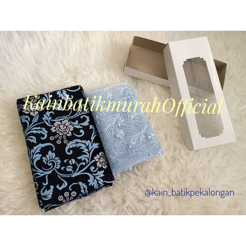 Kain Batik Prada Biru Jarik Kebaya Brukat Murah 546 Couple Katun Printing Sogan Lawasan Seragam Brid