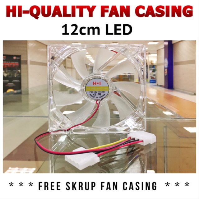 FAN CASING 12CM LED TRANSPARAN HI-FAN HI-QUALITY