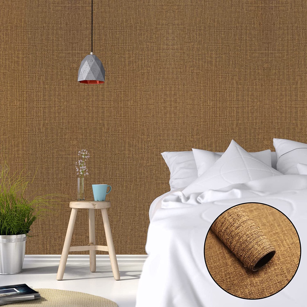 Wallpaper Dinding Polos Bintik Coklat 9m s/d 10m x 45cm