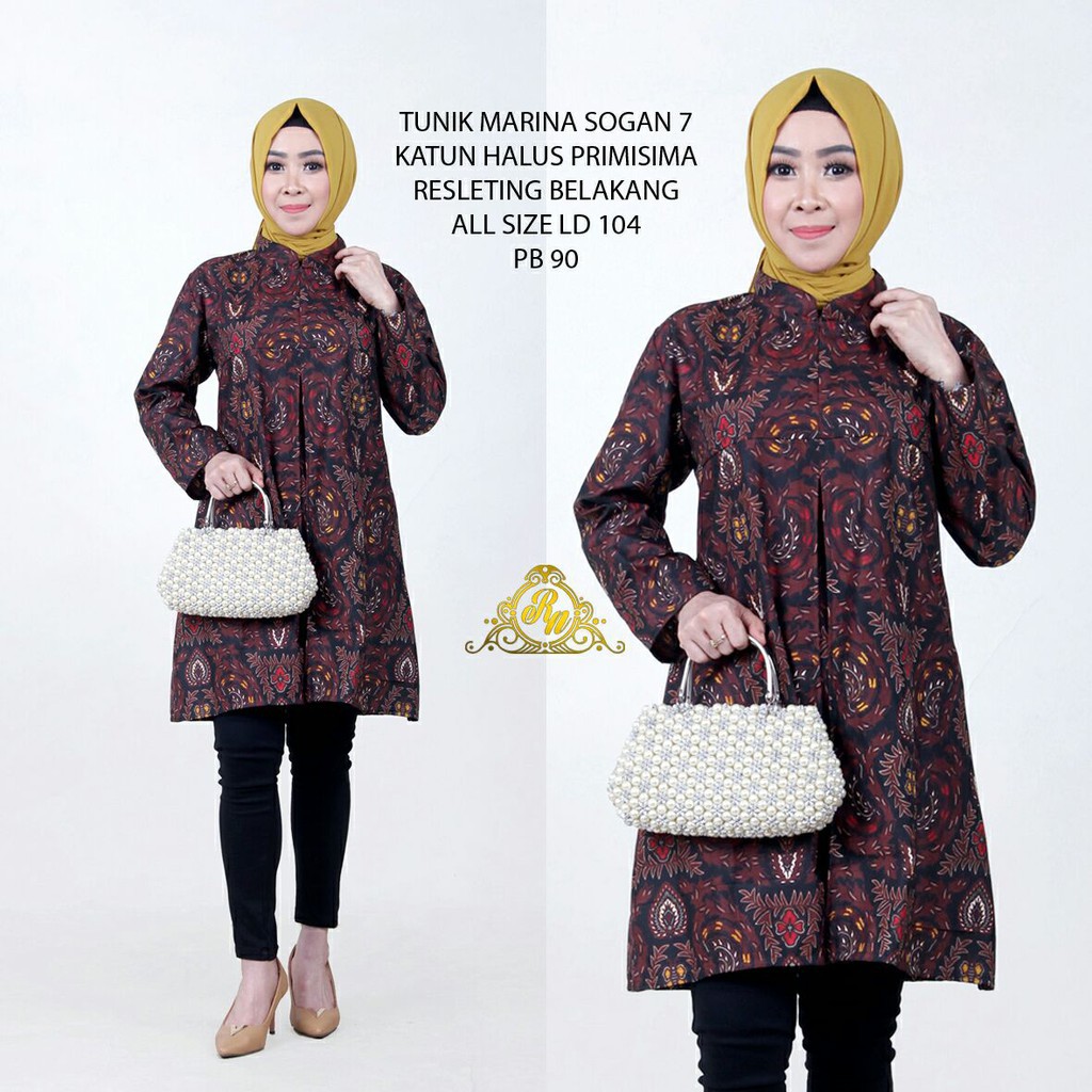 Hot Promo Atasan Wanita Baju Batik Wanita tunik Baju Batik Kantor Seragam Guru Dress Batik
